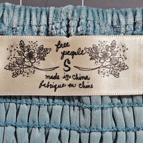 Free People Scandinavian Dress S Icy Shade Blue Embroidered Cottage Fairy - Picture 3 of 16